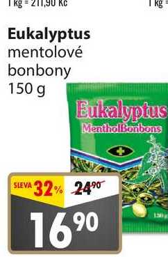 Eukalyptus mentolové bonbony 150 g