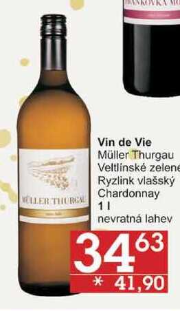 Vin de vie Müller Thurgau, 1 l