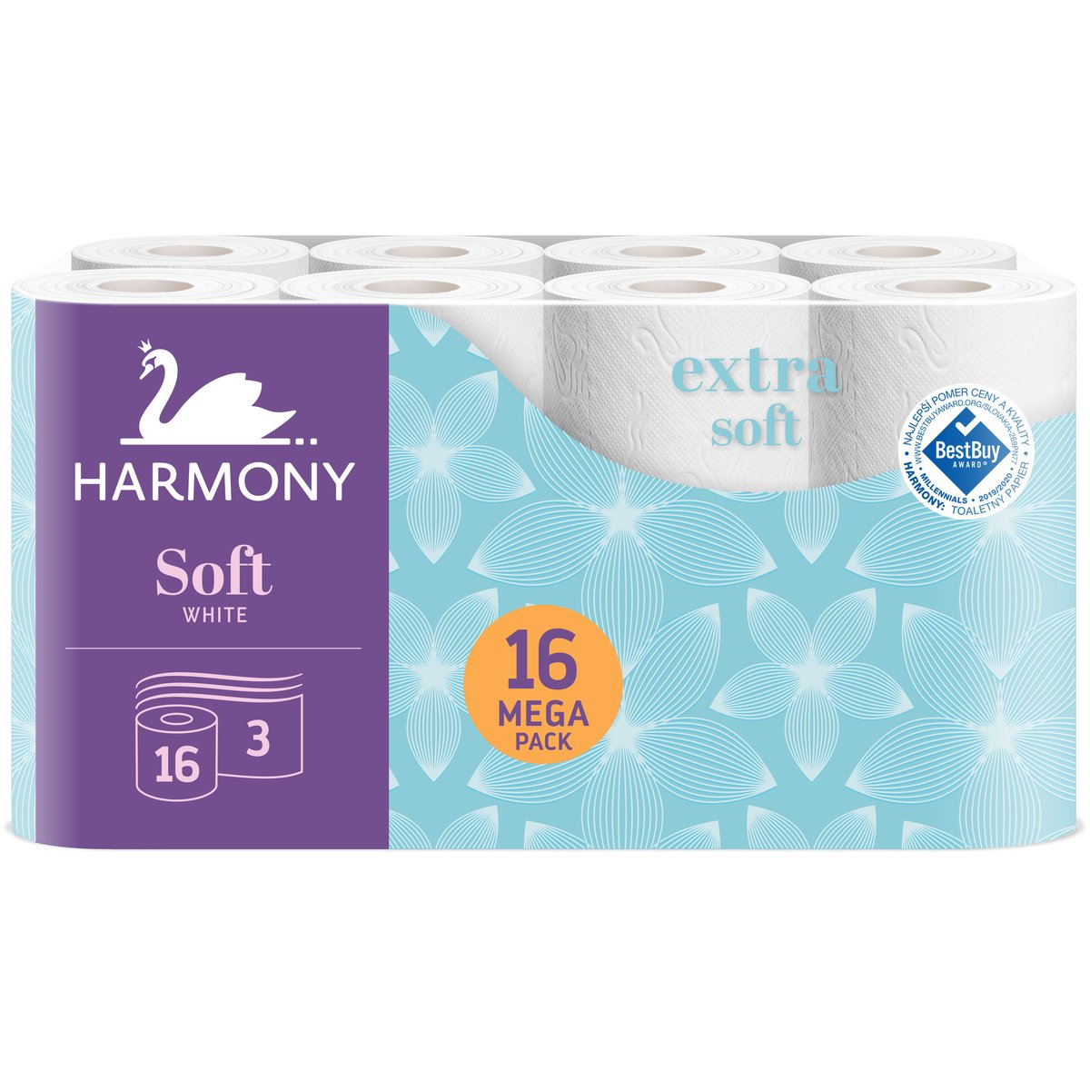Harmony Soft toaletní papír 3vrstvý, 16 ks