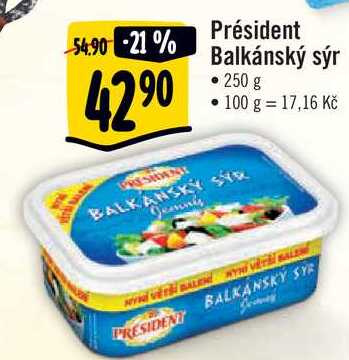 Président Balkánský sýr, 250 g