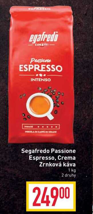 Segafredo Passione Espresso, zrnková káva 1kg