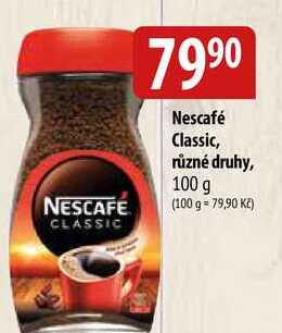Nescafé Classic různé druhy, 100 g