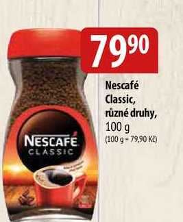 Nescafé Classic, různé druhy, 100 g 