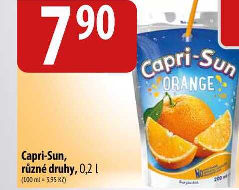 Capri-Sun, různé druhy, 0,2l