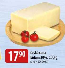 Česká cena Eidam 30%, 100 g 
