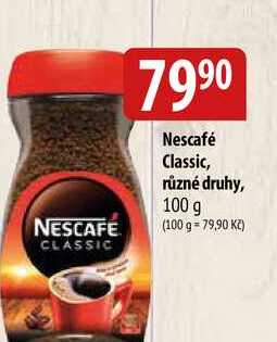 Nescafé Classic, různé druhy, 100g