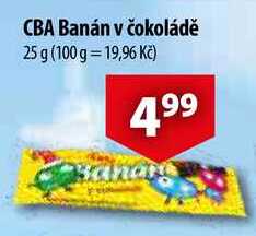 CBA Banán v čokoládě, 25 g 