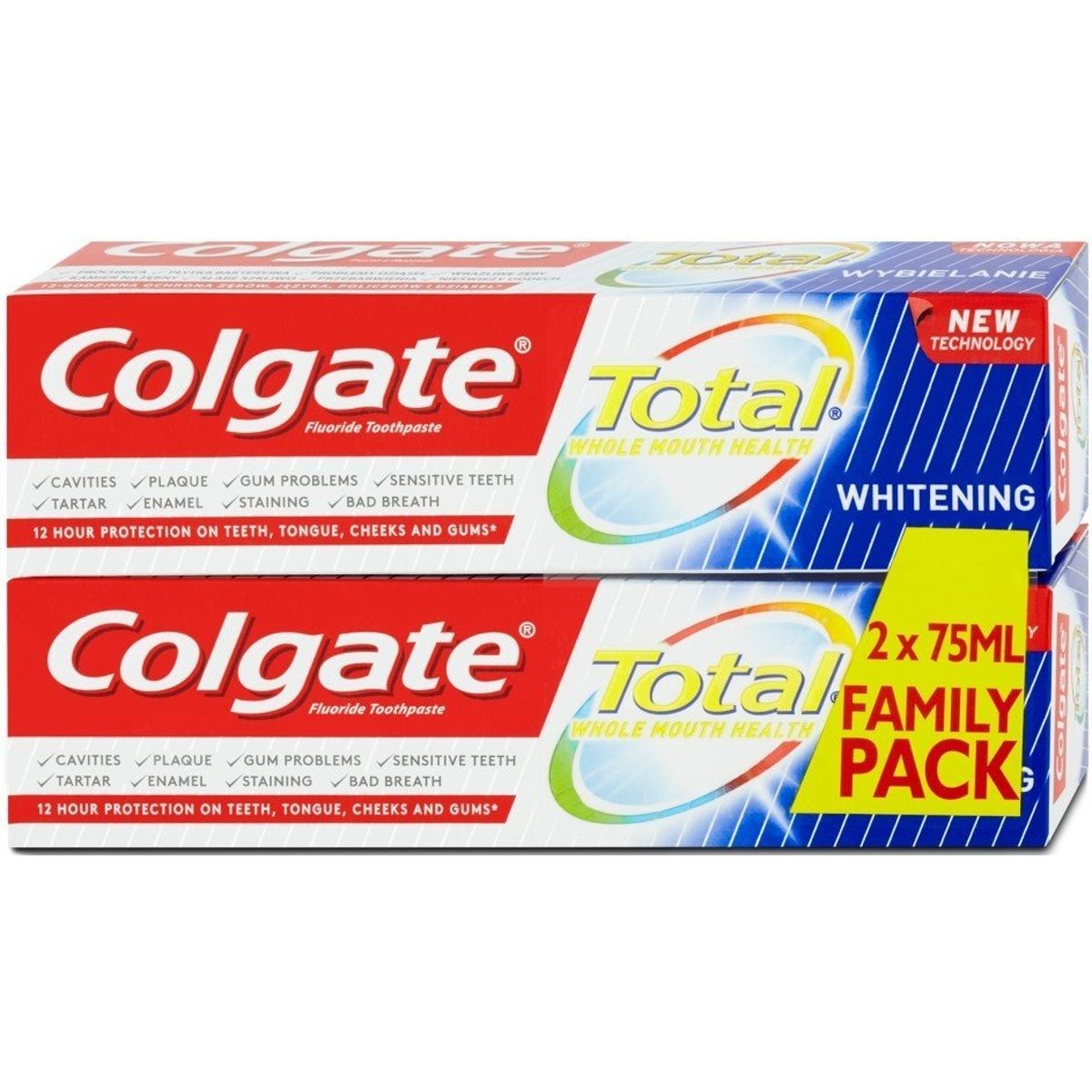 Colgate Total Whitening zubní pasta pro bílé zuby - duopack