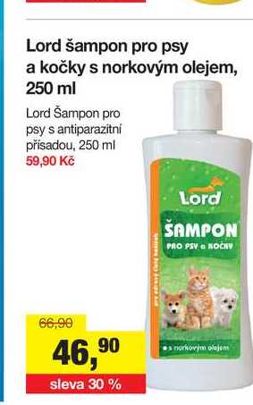 Lord šampon pro psy a kočky s norkovým olejem, 250 ml 