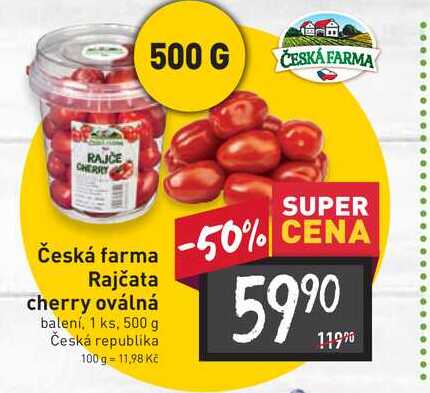 Česká farma Rajčata cherry oválná 500 g 