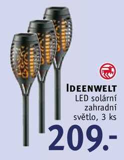 IDEENWELT LED solární zahradní světlo, 3 ks 
