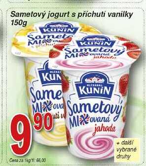 Kunín Sametový jogurt s příchutí vanilky 150g 