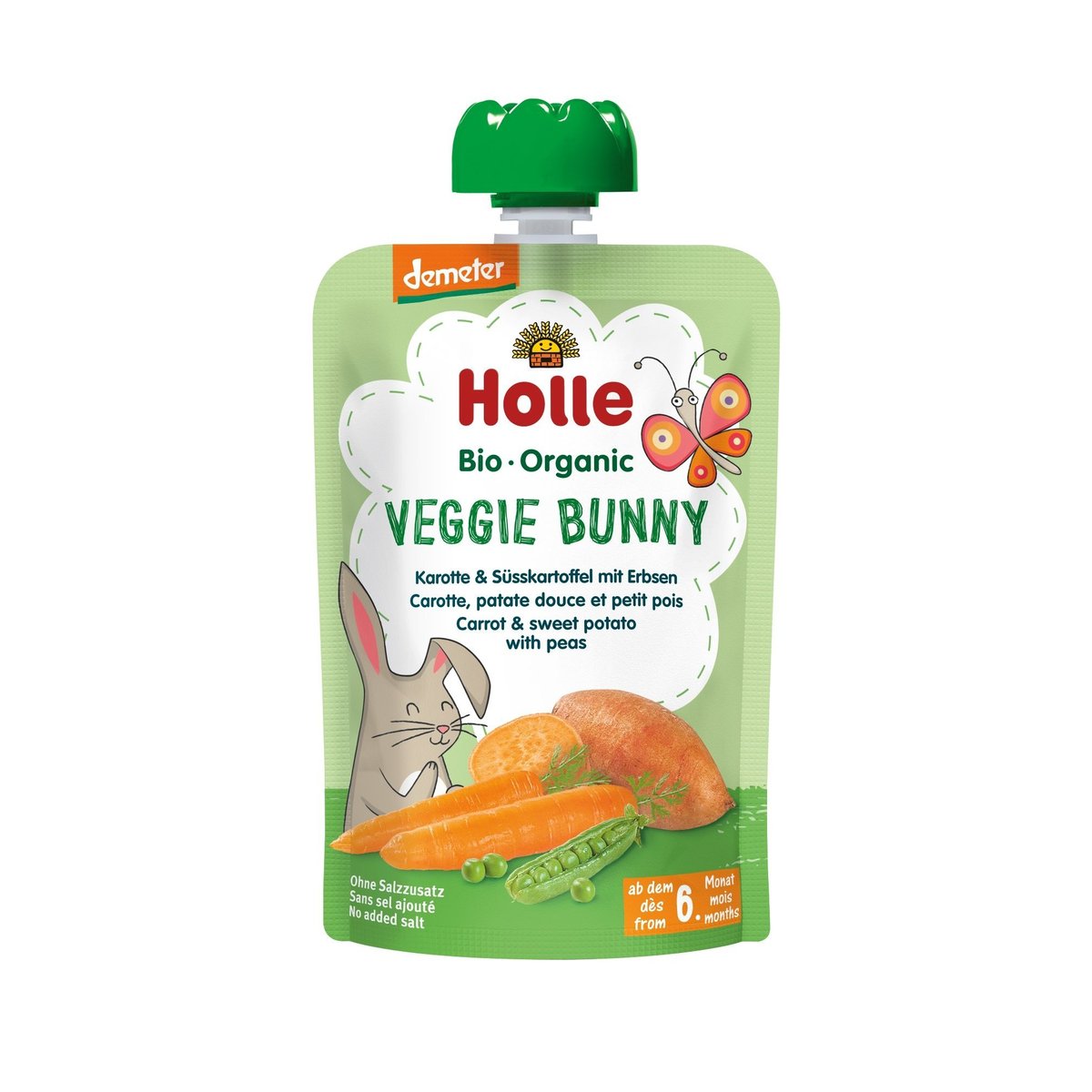 Holle BIO Veggie Bunny Pyré Veggie Bunny mrkev, batáty a hrášek