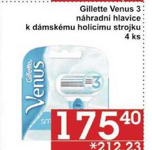 Gillette Venus 3 náhradní hlavice k dámskému holícímu strojku, 4 ks