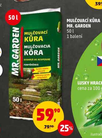 MULČOVACÍ KŮRA MR. GARDEN 50 L, 1 balení