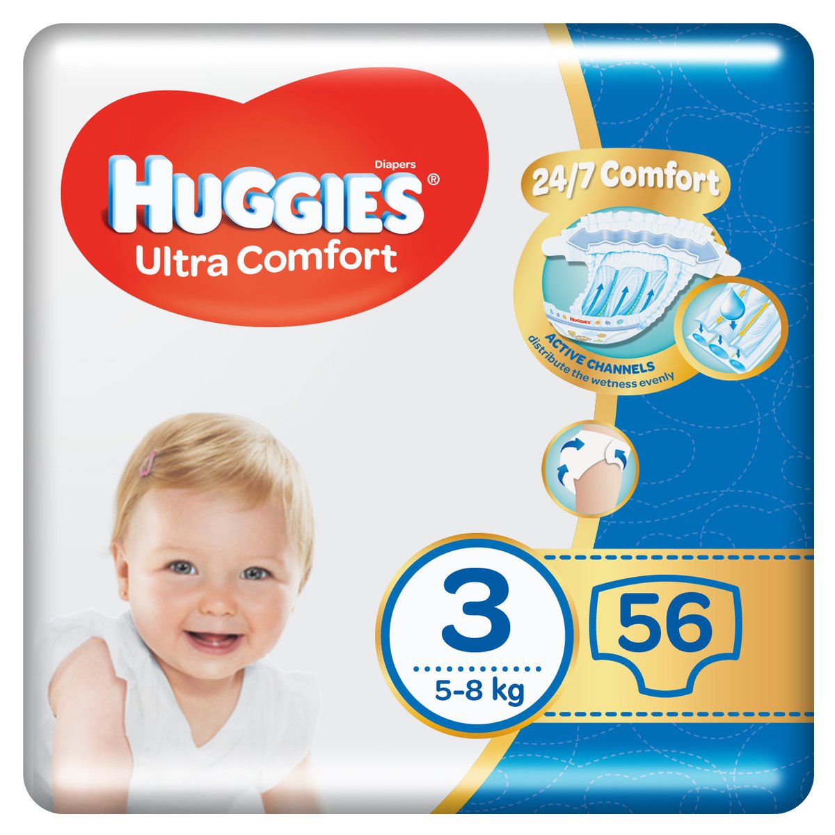 Huggies Ultra comfort jednorázové plenky 3 (5–8 kg) v akci