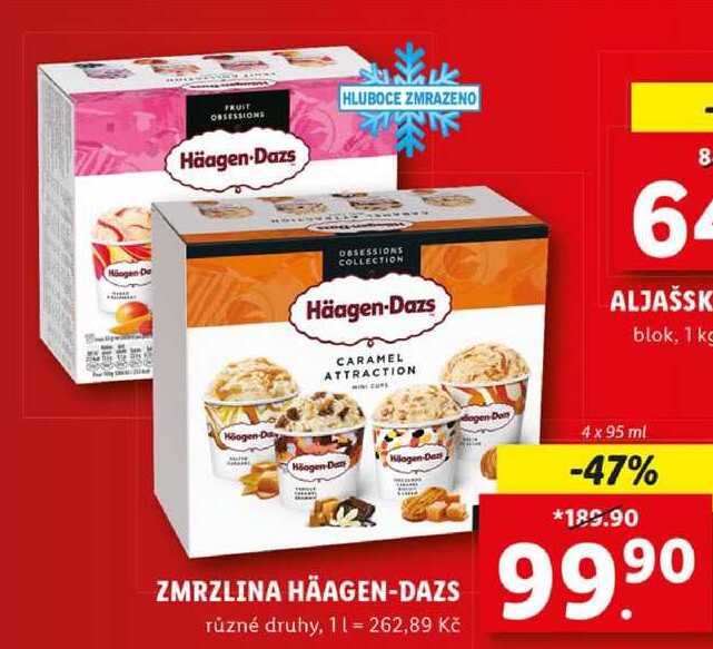 ZMRZLINA HÄAGEN-DAZS, 4x 95 ml