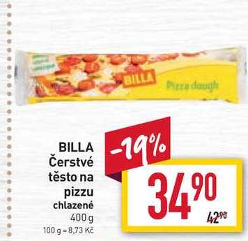 BILLA Čerstvé těsto na pizzu chlazené 400 g