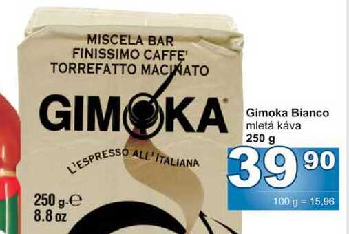 Gimoka Bianco mletá káva 250 g  v akci