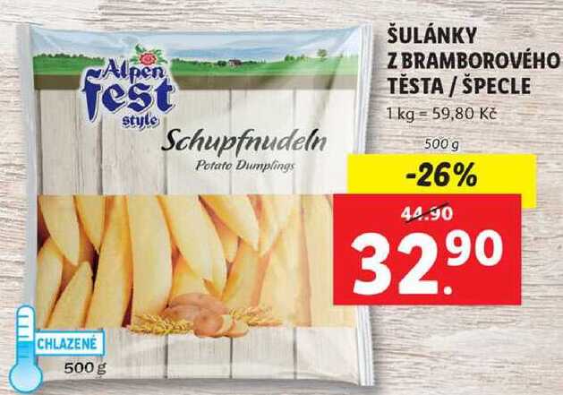 ŠULÁNKY Z BRAMBOROVÉHO TĚSTA / ŠPECLE, 500 g