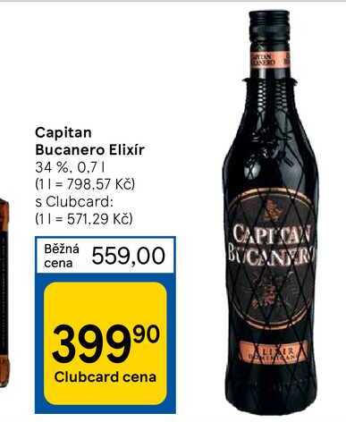 Capitan Bucanero Elixír 34%, 0,7 l