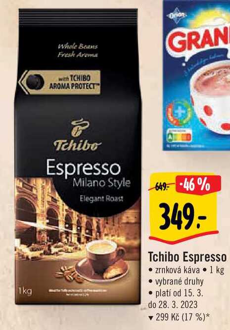   Tchibo Espresso • zrnková káva 1 kg   v akci
