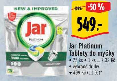 Jar Platinum Tablety do myčky, 75 ks