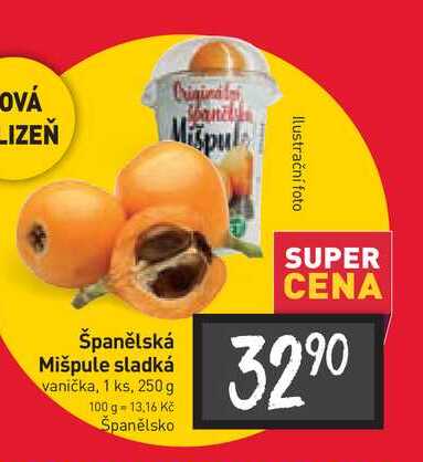 Španělská Mišpule sladká vanička, 1 ks, 250 g