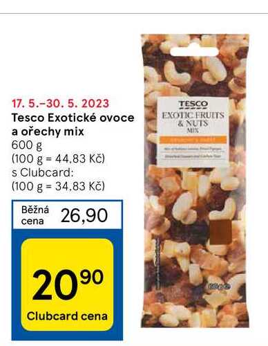 Tesco Exotické ovoce a ořechy mix 600 g