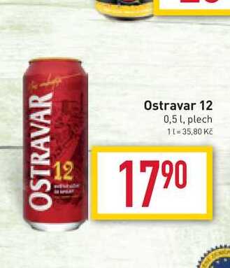 Ostravar 12 0,5 l, plech