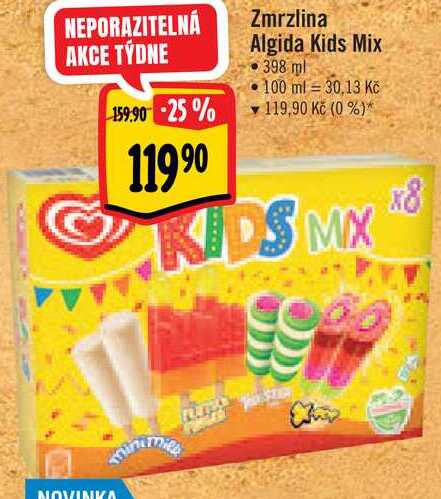 Zmrzlina Algida Kids Mix, 398 ml