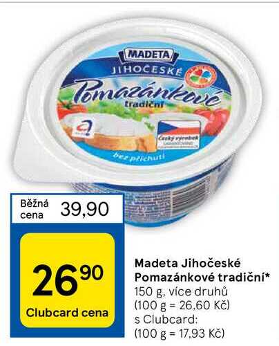 Madeta Jihočeské Pomazánkové tradiční* 150 g