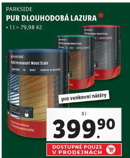 PUR DLOUHODOBÁ LAZURA, 5 l