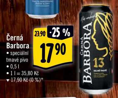 Černá Barbora speciální tmavé pivo, 0,5 l