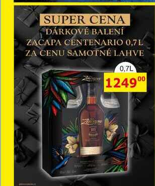 DÁRKOVÉ BALENÍ ZACAPA CENTENARIO, 0,7 l