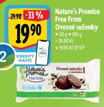 Nature's Promise Free From Ovesné sušenky, 50 g  v akci