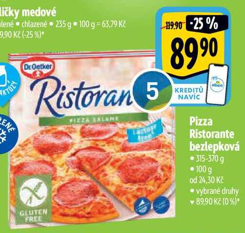 Pizza Ristorante bezlepková, 315-370 g