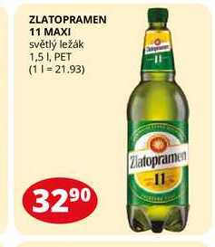 ZLATOPRAMEN 11 MAXI světlý ležák 1,5 I, PET