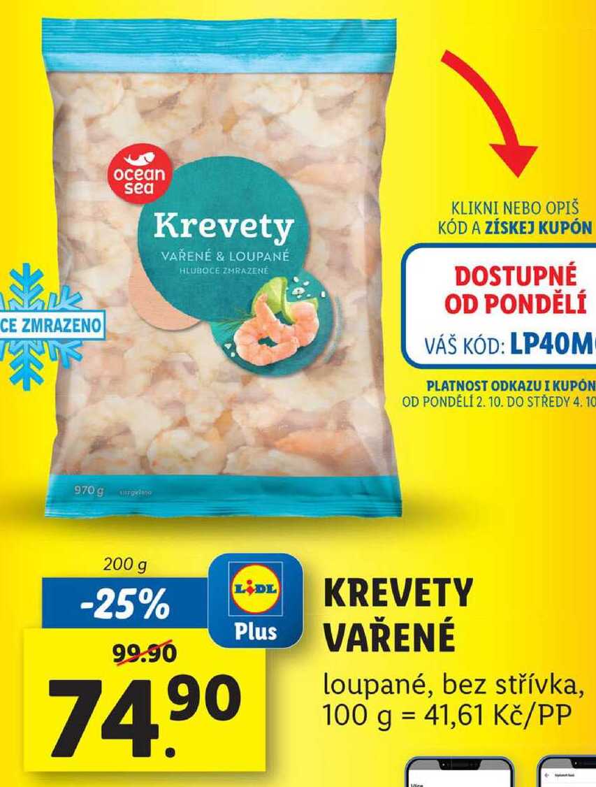 KREVETY VAŘENÉ, 200 g