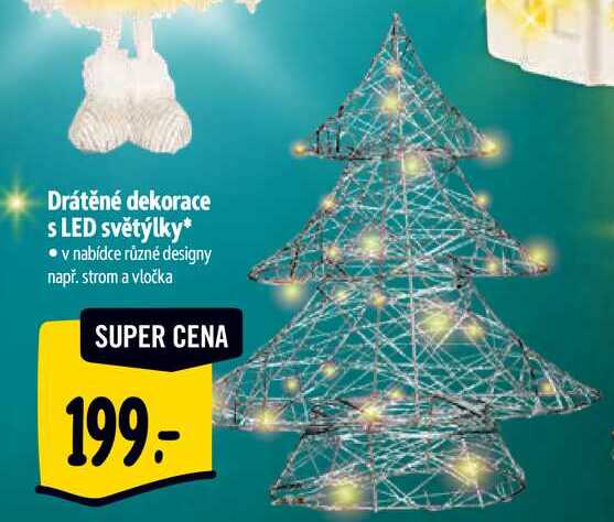 Drátěné dekorace s LED světýlky
