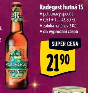 Radegast hutná 15, 0,5 l