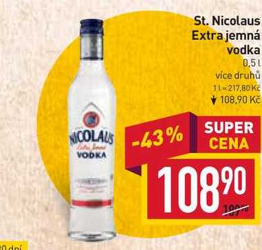 St. Nicolaus Extra jemná vodka 0,5l v akci
