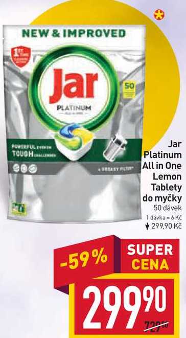 Jar Platinum All in One Lemon Tablety do myčky 50 dávek 