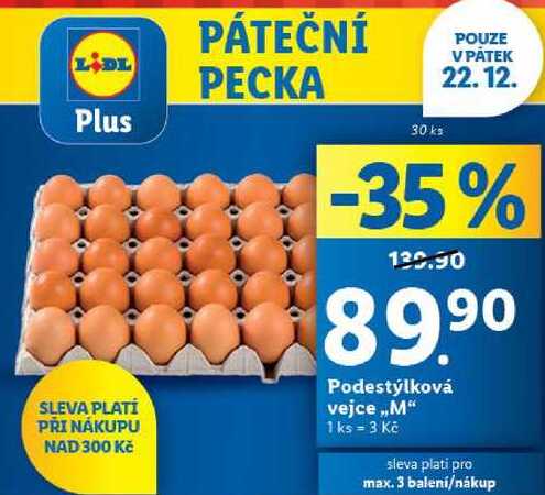 Podestýlková vejce ,,M", 30 ks