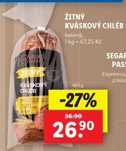 ŽITNÝ KVÁSKOVÝ CHLÉB, 400 g