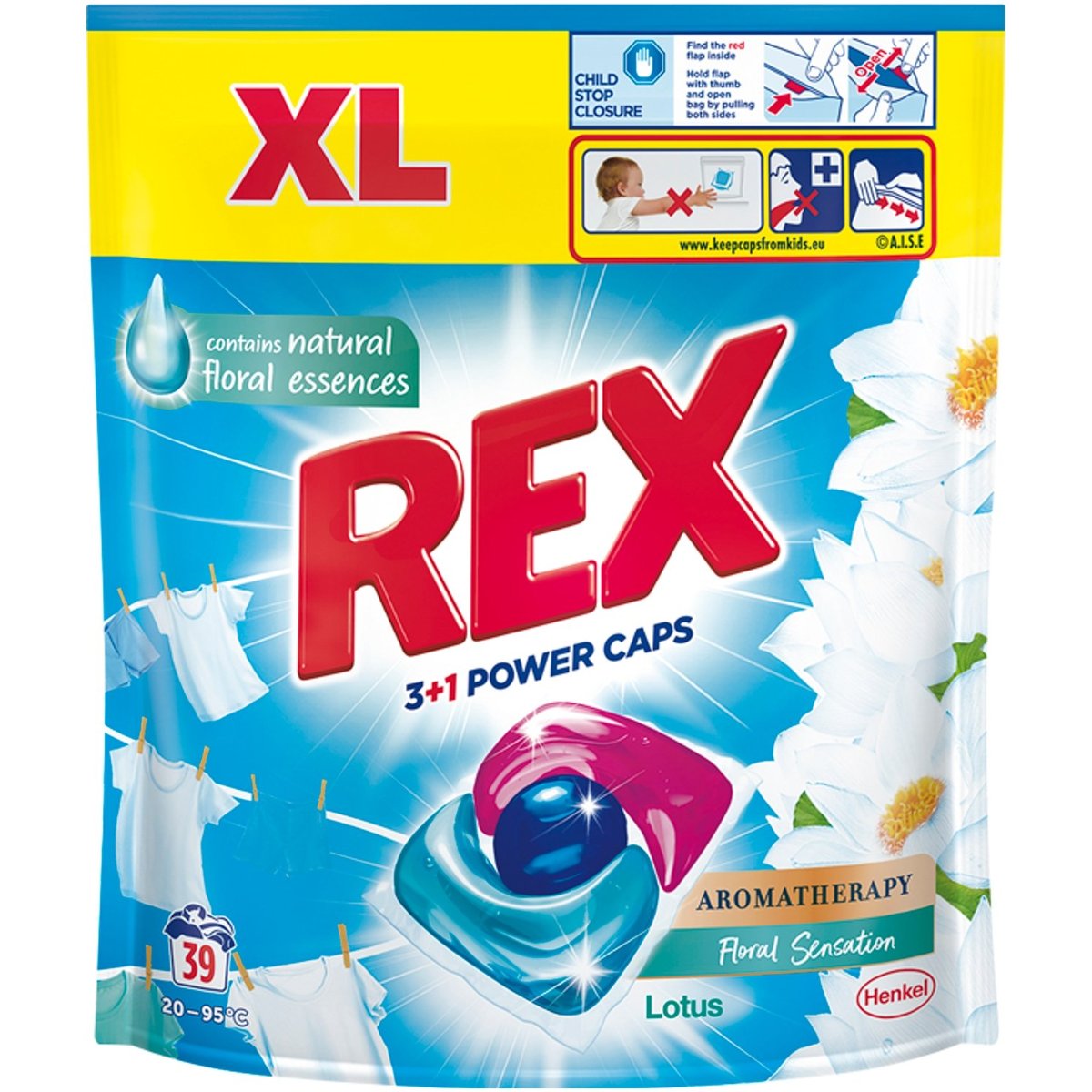 Rex Power Caps Aromatherapy Lotus & Almond Oil prací kapsle