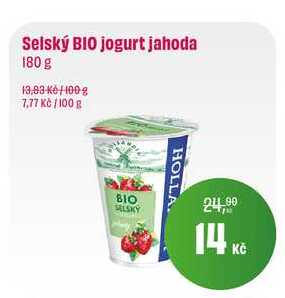 Selský BIO jogurt jahoda, 180 g 