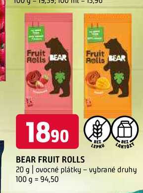   BEAR FRUIT ROLLS 20 g