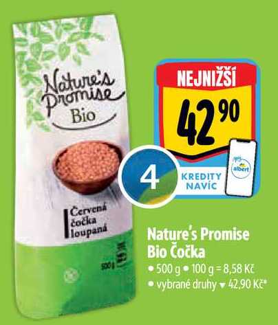 Nature's Promise Bio Čočka, 500 g 