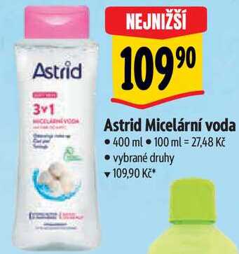 Astrid Micelární voda, 400 ml 